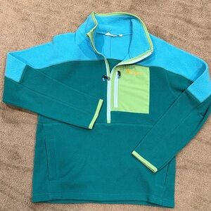 cotopaxi Teal, Aqua & Lime Half-Zip Fleece Pullover